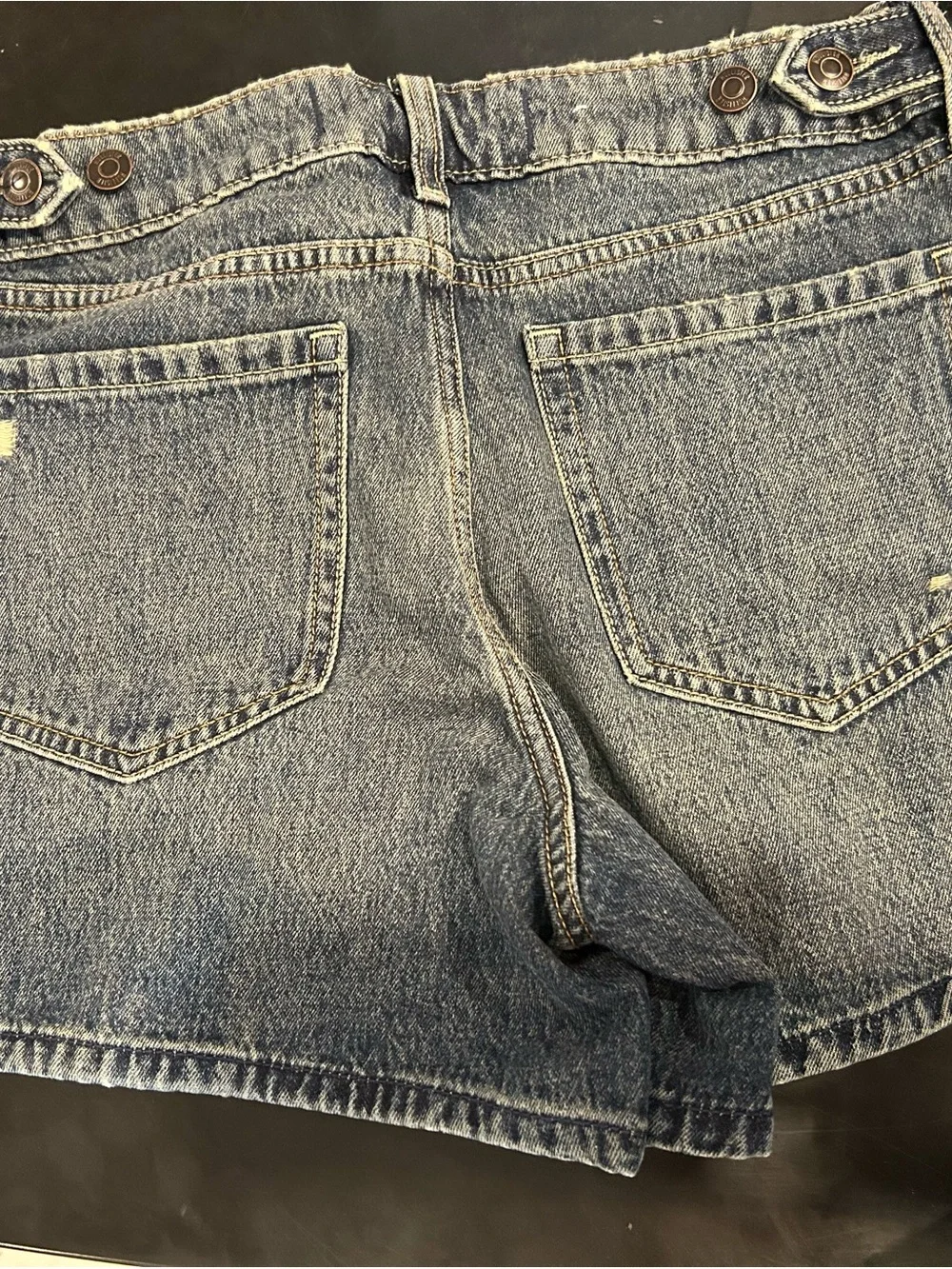 Hollister Women's Baggy Short Jeans - Light Blue Denim